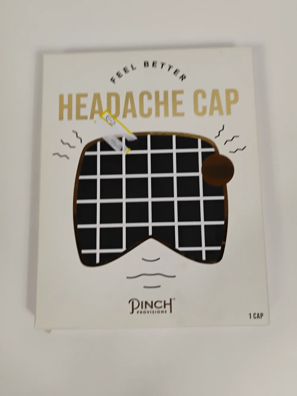 Black Headache Cap - Cooling Relief Mask